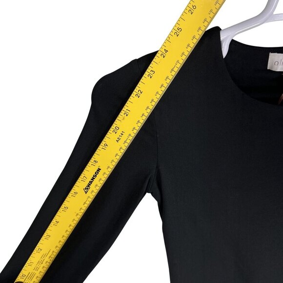 Anthropologie NWT Olive & Oak Womens S Black Long Sleeve Asymmetrical Cutout Top - Picture 9 of 16